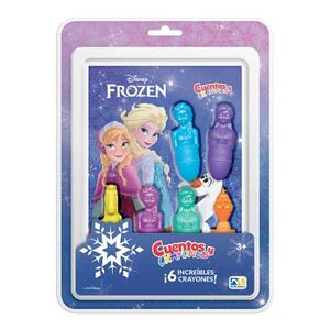 CUENTOS Y CRAYONES -DISNEY FROZEN-        (C/6 CRAYONES)