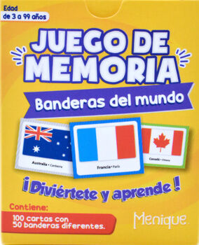 JUEGO DE MEMORIA -BANDERAS DEL MUNDO-     (C/100 CARTAS)