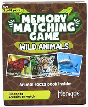 MEMORY MATCHING GAME -WILD ANIMALS-       (C/80 CARTAS)
