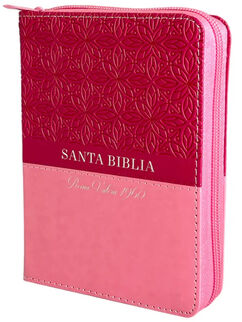 SANTA BIBLIA -BIFLORAL ROSA/ROSA- (BOLSILLO/PIEL/CIERRE/CANTO)